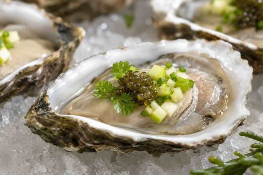 Caviar d’escargot, huître de Leucate et pomme verte : la recette